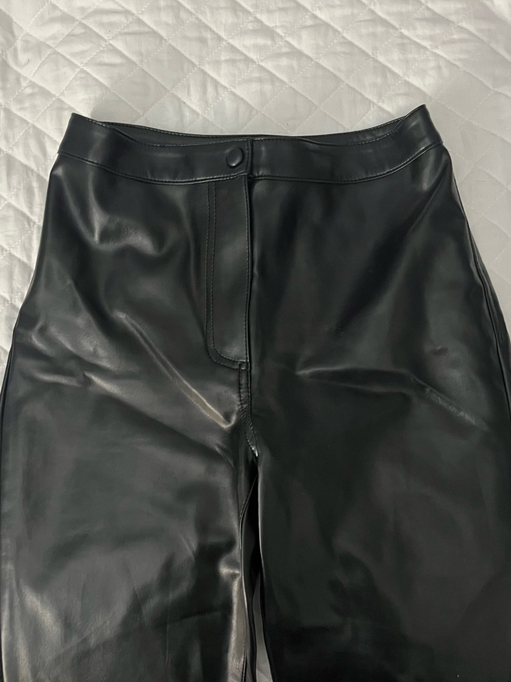 Wilfred Black Faux Leather Flare Pants